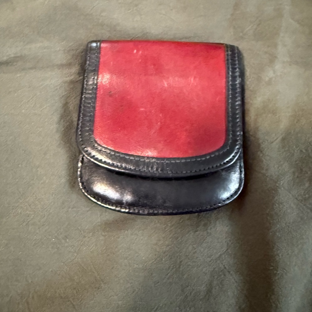 The Original Taxi Wallet Two-Tone Red and Black Leather